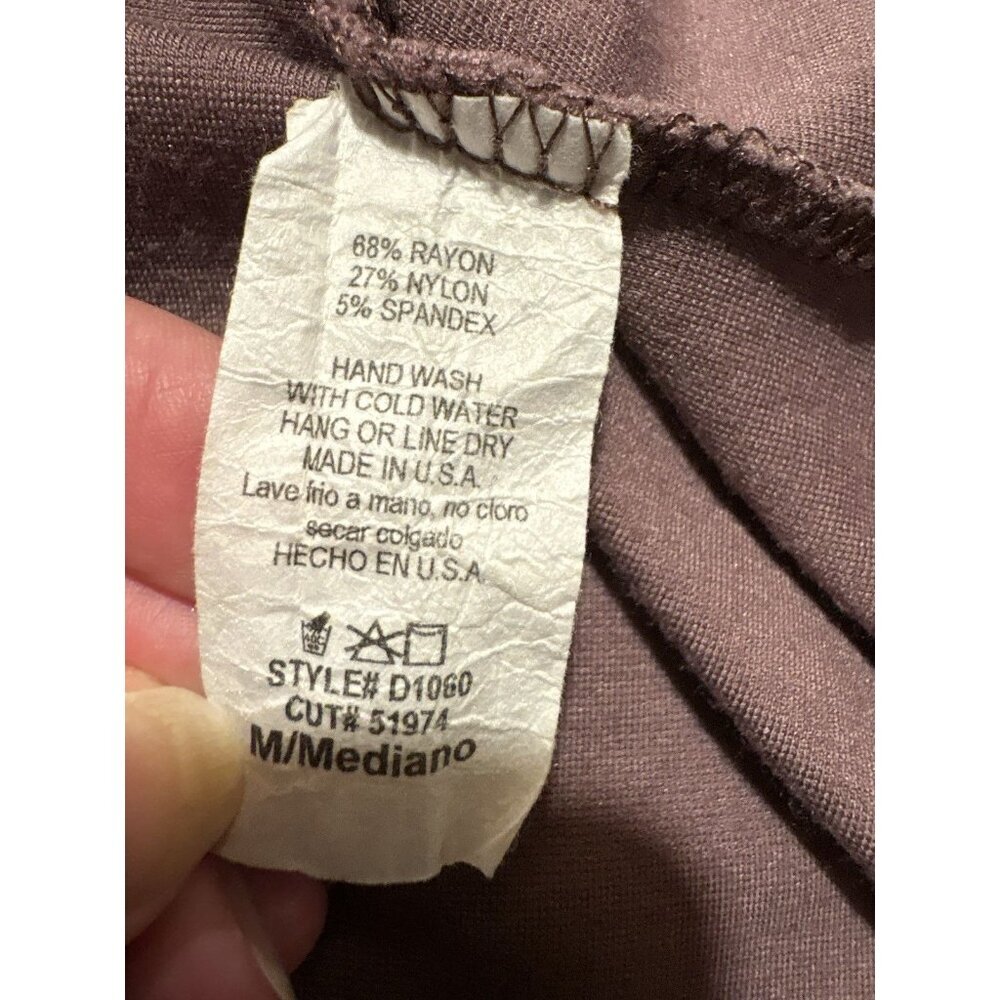 T-Shirt Dress Mauve Keyhole Neck Scallop Hem Casual‎ Preppy Normcore Weekend M - Picture 5 of 7